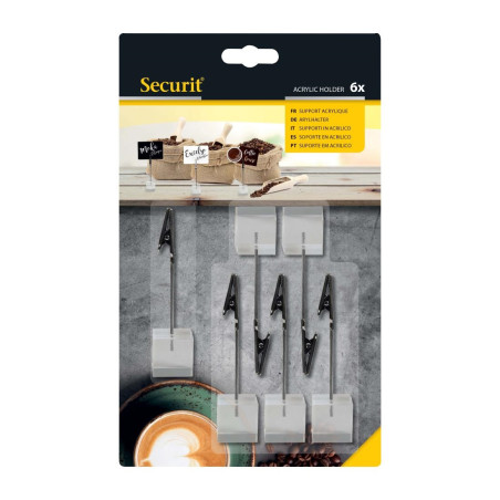 Porte-étiquettes en acrylique Securit (lot de 6)