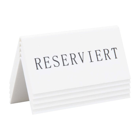 Chevalets table réservée Securit "Reserviert" (lot de 5)