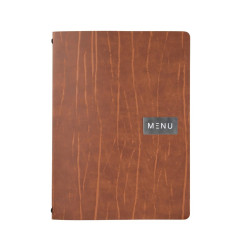 Protège-menu en cuir recyclé Securit Gamme Leather A4 marron 