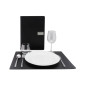 Set de table en cuir recyclé brut Securit Leather noir