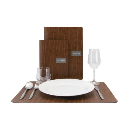 Set de table en cuir recyclé Securit Leather marron