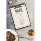 Planche porte-menu avec clip métal patiné "Food & Drink" Securit Vintage A4