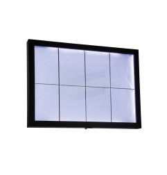 Porte-menu mural à LED blanches en acier noir Securit 8xA4