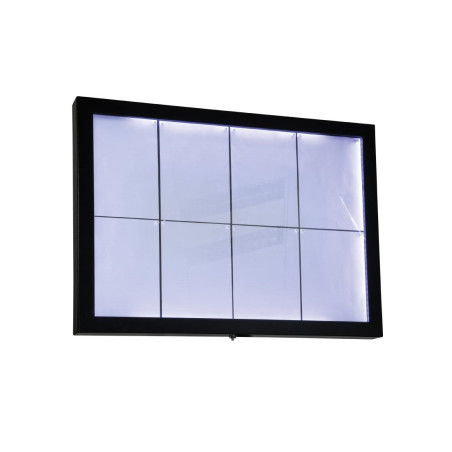 Porte-menu mural à LED blanches en acier noir Securit 8xA4