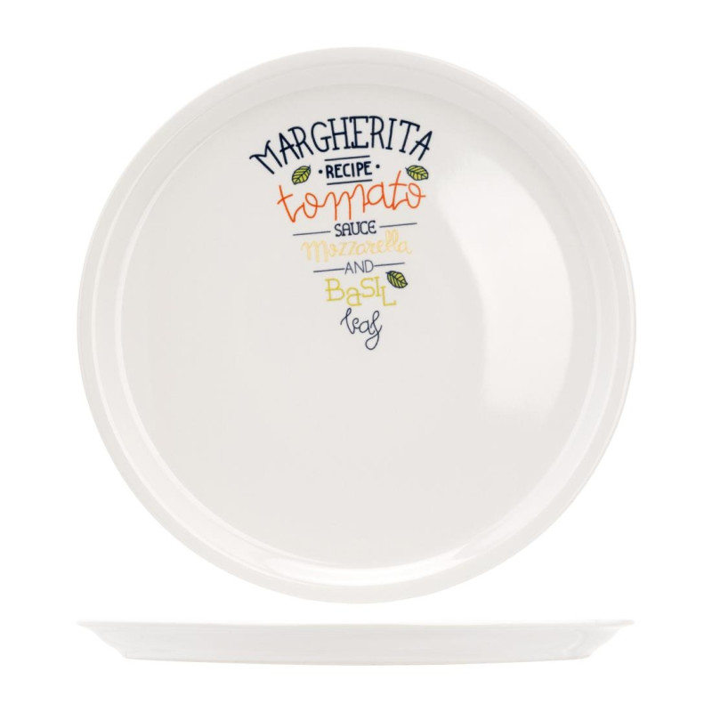 Assiettes à pizza décorées 30cm Cosy & Trendy recette Margarita (lot de 6)
