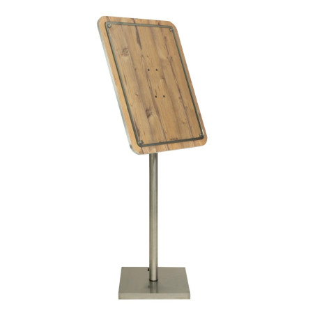 Porte-menu en bois Securit 4xA4 avec poteau et socle