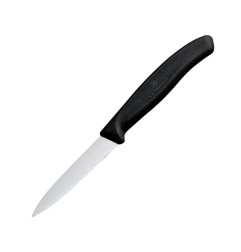 Couteau d'office denté pointu Victorinox 8cm noir