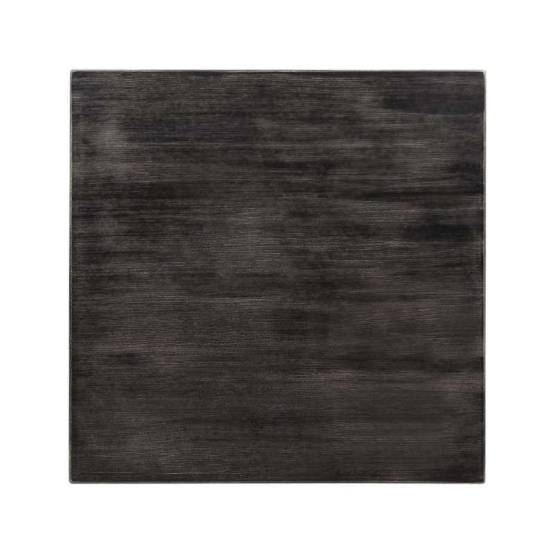Plateau de table carré pré-percé vintage noir Bolero 700mm