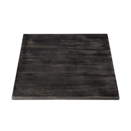 Plateau de table carré pré-percé vintage noir Bolero 700mm