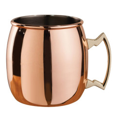 Mug incurvé plaqué cuivre poignée en laiton Moscow Mule Beaumont 500ml