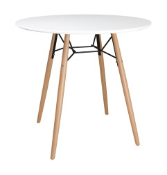 Table ronde blanche Bolero Arlo 798mm