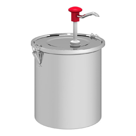 Distributeur de sauce 10 litres à poussoir en inox 18/10 Gastro M