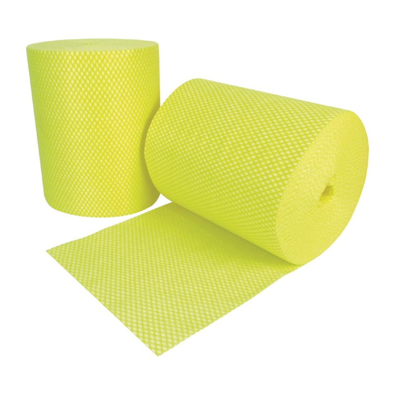 Rouleaux de chiffons de nettoyage antibactériens EcoTech Envirolite Super jaunes (lot de 2 x 500) Rouleaux de chiffons de nettoyage antibactériens EcoTech Envirolite Super jaunes (lot de 2 x 500)