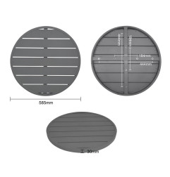 Plateau de table rond en aluminium Bolero gris foncé 580 mm