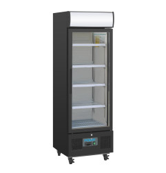 Vitrine réfrigérée positive avec caisson lumineux Polar Série G 218L noire