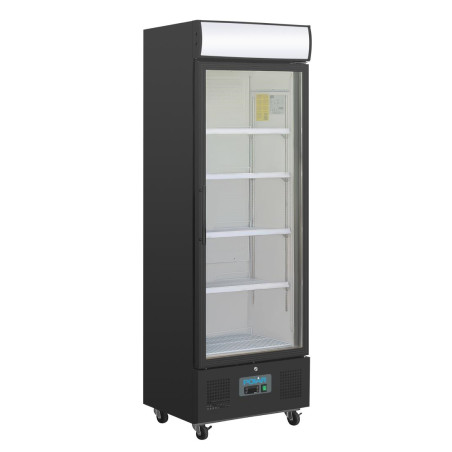 Vitrine réfrigérée positive avec caisson lumineux Polar Série G 368L noire