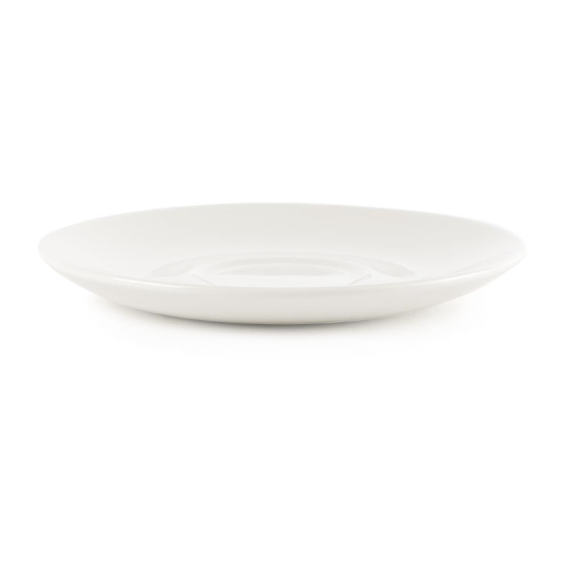 Soucoupes à cappuccino Churchill Plain Whiteware 160mm (Lot de 24)