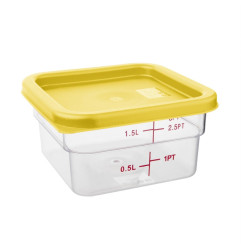 Petit couvercle carré pour boîte alimentaire Hygiplas jaune
