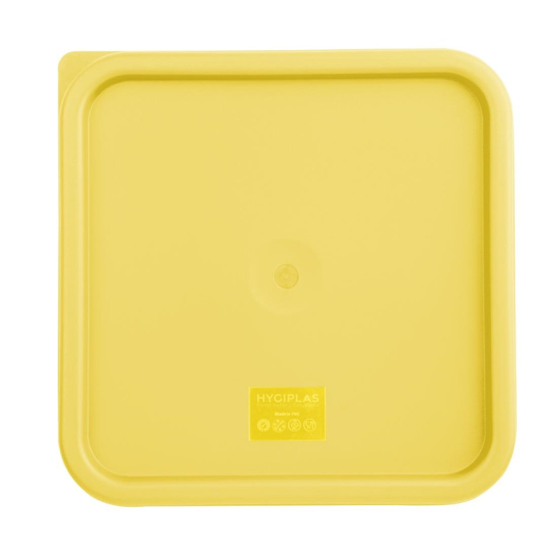 Grand couvercle carré pour boîte alimentaire Hygiplas jaune