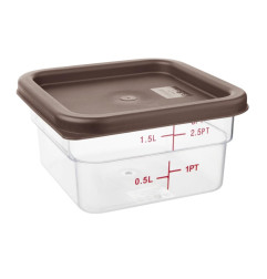Petit couvercle carré pour boîte alimentaire Hygiplas marron