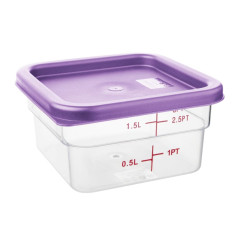 Petit couvercle carré pour boîte alimentaire Hygiplas violet