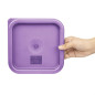 Petit couvercle carré pour boîte alimentaire Hygiplas violet