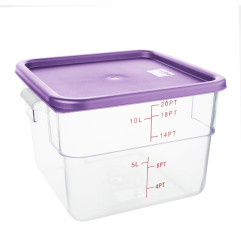 Grand couvercle carré pour boîte alimentaire Hygiplas violet