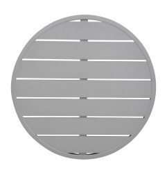 Plateau de table rond en aluminium Bolero gris clair 580 mm