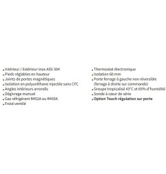 Cellule de refroidissement et surgélation 7 niveaux