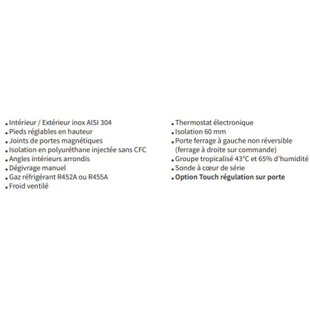 Cellule de refroidissement et surgélation 7 niveaux