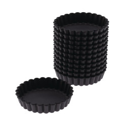 Moules à tartelette ronds cannelés Exoglass Matfer Bourgeat 100mm (lot de 12)