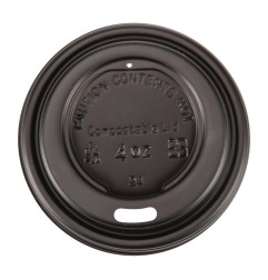 Couvercles noirs Recyclables en CPLA pour gobelets espresso 113ml Fiesta Recyclable (x50)