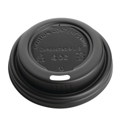 Couvercles noirs Recyclables en CPLA pour gobelets espresso 113ml Fiesta Recyclable (x50)