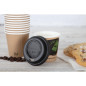 Couvercles noirs Recyclables en CPLA pour gobelets espresso 113ml Fiesta Recyclable (x50)