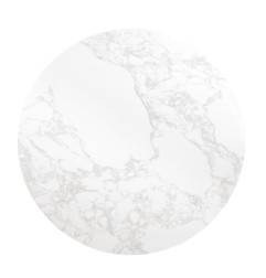 Plateau de table rond effet marbre Bolero blanc 600mm