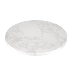 Plateau de table rond effet marbre Bolero blanc 600mm
