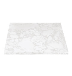 Plateau de table carré effet marbre Bolero blanc 600mm