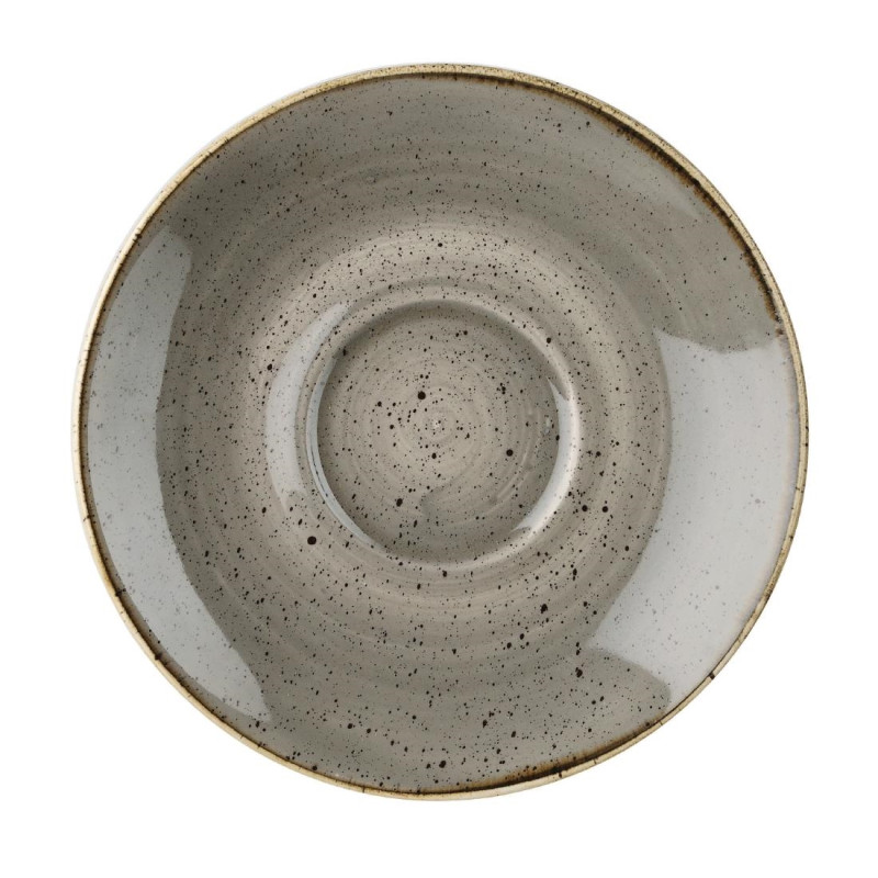 Soucoupes à cappuccino Churchill Stonecast Peppercorn Grey 185mm (Lot de 12)