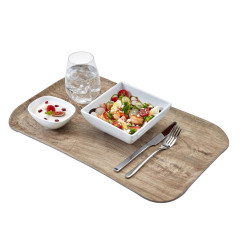 Plateau rectangulaire polyester aspect bois Cambro Century 32x53cm chêne clair