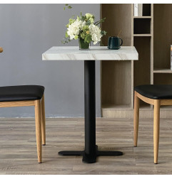Plateau de table carré pré-percé Bolero effet marbre 700 mm