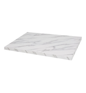 Plateau de table rectangulaire pré-percé Bolero effet marbre 1100 x 700 mm