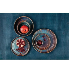 Assiettes plates rondes irisées Olympia Cavolo 270mm (lot de 4)