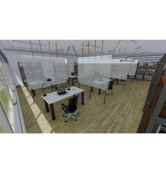 Mur de séparation recyclable 200x150cm PVC transparent
