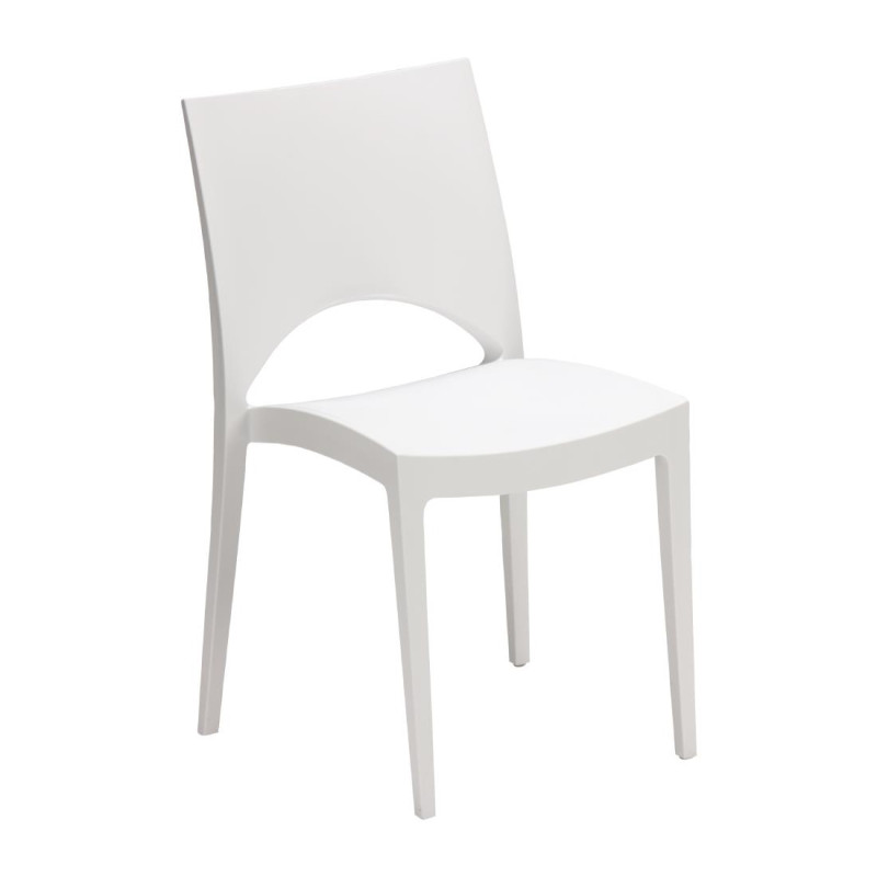 Chaise empilable d'extérieur / intérieur Sol blanche Chaise empilable d'extérieur / intérieur Sol blanche