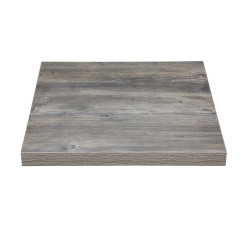 Plateau de table carré pré-percé en mélamine Bolero gris 700 mm