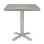 Plateau de table carré pré-percé en mélamine Bolero gris 700 mm
