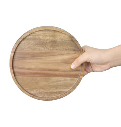 Assiette ronde en acacia Olympia 200mm 