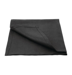 Serviettes de table en lin Olympia noires 400x400mm (lot de 12)