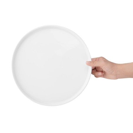 Assiettes plates rondes Olympia Whiteware 268mm (lot de 4)