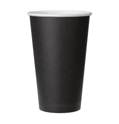 Gobelets boissons chaudes paroi simple Fiesta Recyclable noirs 455ml (lot de 50)